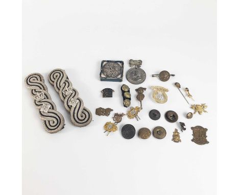 Military and Other Badges/Medallions with a Railway and a Motoring example. Comprising: Military collar dogs, cap badges, Q.E