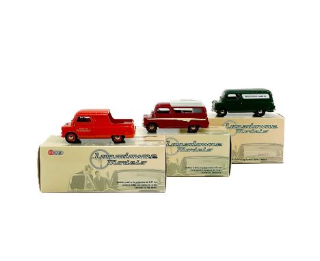 Lansdowne Models 1960's Cars (x3): Bedford Vehicles Comprising:1960 Bedford CA Canopy pick-up "Westbury Coin" (burnt orange).