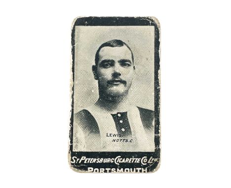 St Petersburg Cigarette  Co. Ltd, Portsmouth. Cigarette card - Lewis Notts.C. Scarce card with round corners and some wear - 