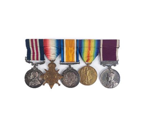 WWI Military Medal Group of 5 Machine Gun Corps/Rifle Brigade. Awarded to P. (Percy) Williams. Consisting of military medal t