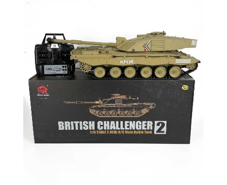 Heng Long 1:16 Scale British Challenger 2 Tank A boxed radio controlled model - complete with controller, battery pack, etc. 