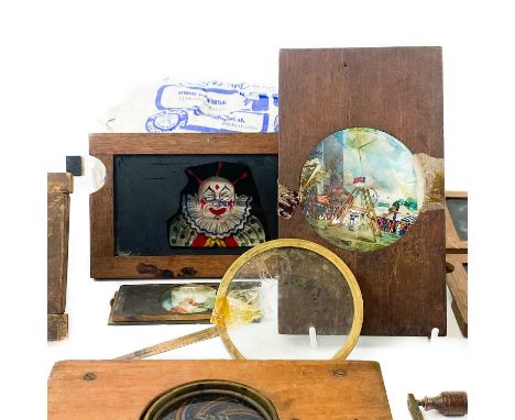 Mechanical Magic Lantern Slides - Approx 20 Slides mostly mechanical, unfortunately most are in poor condition but still an i