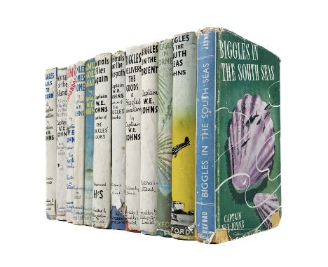 Captain W.E. Johns Biggles Hardback Volumes All With Dust Jackets Including First Editions. Comprising First Editions:Biggles