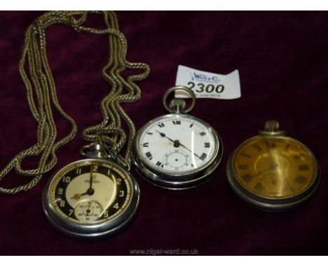 A gent's chromium plated cased Pocket Watch - for Pocket Watch - for parts/restoration, an Ingersol Triumph gent's pocket Wat