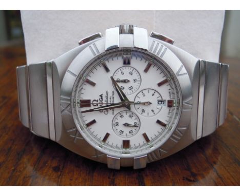 A boxed and cased Omega Constellation Coaxial Chronometer (Double Eagle co-axial escapement 100m/330 ft, serial no. to case 7