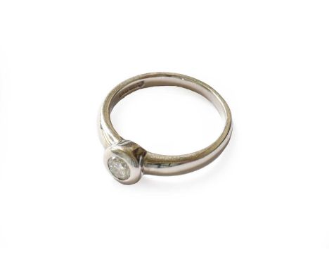 An 18 carat white gold diamond solitaire ring, finger size QGross weight 5.5 grams.