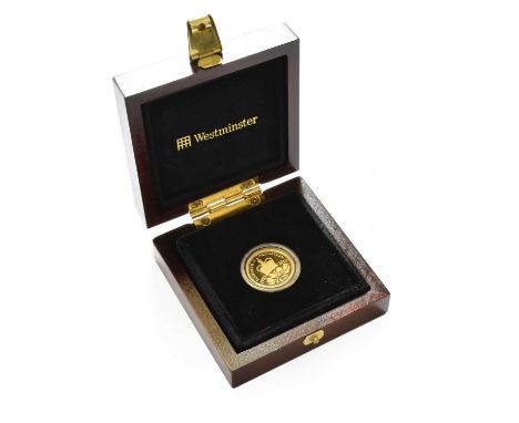 Jersey, Elizabeth II Gold Proof £25 2013, obv. David Cornell's double portrait of the Queen, rev. St. Edward's Crown divides 