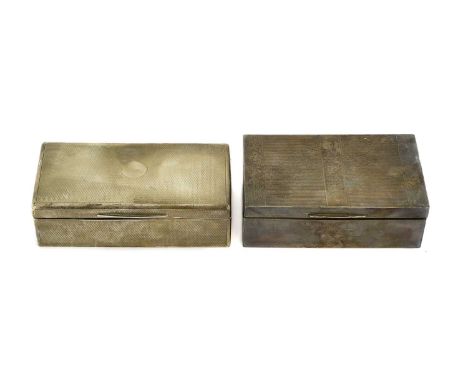 A George V Silver Cigarette-Box and a George VI Silver Cigarette-Box, London, 1917 and Birmingham 1948, each oblong and with 