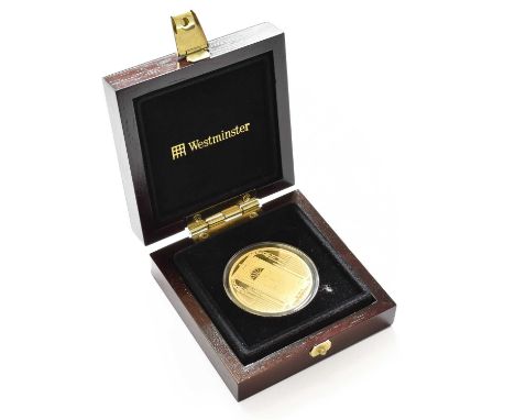 The Baroness Thatcher 1oz Gold Proof Commemorative Medal, obv. portrait of Thatcher by David Cornell, rev. 10 Downing Street,