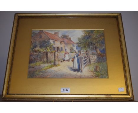 A Major (late 19th/early 20th century)Rural cottage gate signed, watercolour