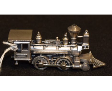 A novelty miniature silver model train, Birmingham import marks 