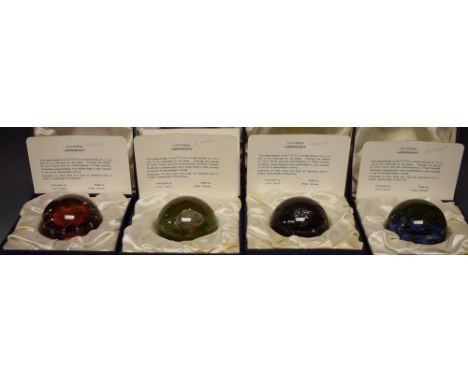 Caithness Paperweights - a limited edition set of four Elements paperweights designed by Colin Terris, made by Peter Homes, c
