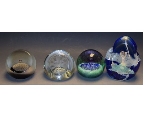 Caithness Glass- a Nordic Castle paperweight,designed by Colin Terris,  limited edition 129/350, dated 2000, boxed;  others U