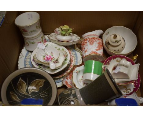 Ceramics - Royal Crown Derby Posies cup and saucer; trinket dishes; sifter; etc others Red Aves, Abbeydale, Denby, Wedgwood; 