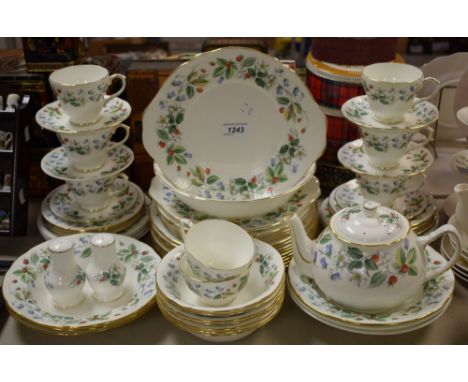 A Duchess China Strawberry Fields pattern tea service, inc bread plates, cups, saucers, side plates, etc qty
