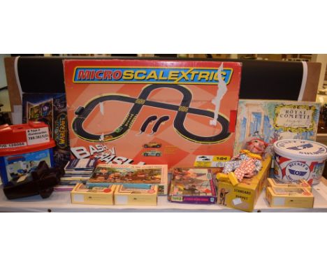 Toys to include Micro Scalextric; a clown Pelham Puppet; Toy Story model soldiers etc (qty)