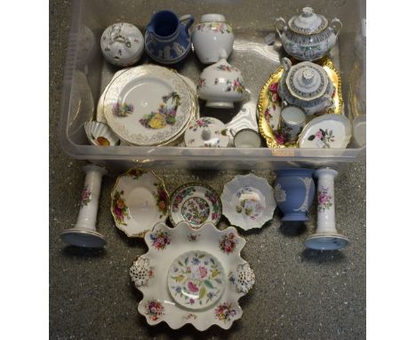 Ceramics - a pair of Royal Albert Silver Birch pattern twin handled sugar bowls; trinket dishes including Wedgwood, Shelley, 