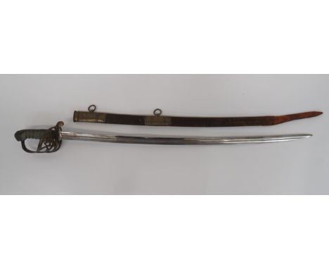 Victorian 1845 Pattern Infantry Issue Sword32 1/2 inch, single edged, quill point blade with large fuller.  The blade stamped