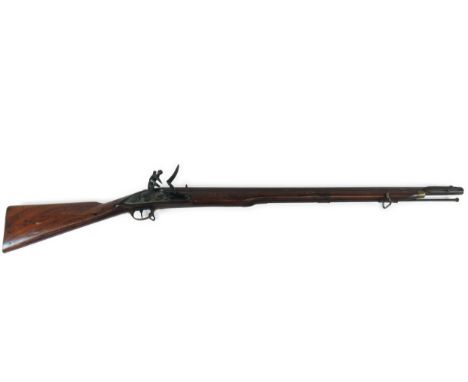 Indian Issue Baker Pattern Musket33 1/2 inch, 16 bore barrel. The muzzle with side mounted bayonet bar. Rear V sight. Barrel 