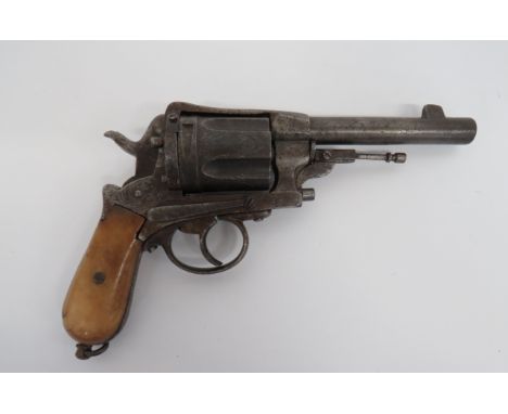 Obsolete Calibre Gasser Revolver11 mm, 5 inch, rifled barrel.  5 shot, fluted cylinder with engraving.  Solid top frame.  The