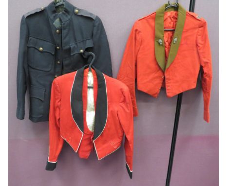 Small Selection of Mess Dressconsisting Northumberland Fusiliers mess jacket.  Scarlet with green/brown collar facing.  Bulli