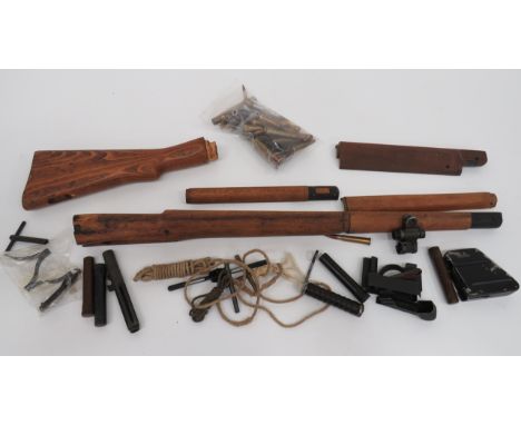 Selection of Gun Partsincluding No 4 rifle butt, forend and 2 handguards ... No 4 rifle magazine ... LIAI carrying handle ...