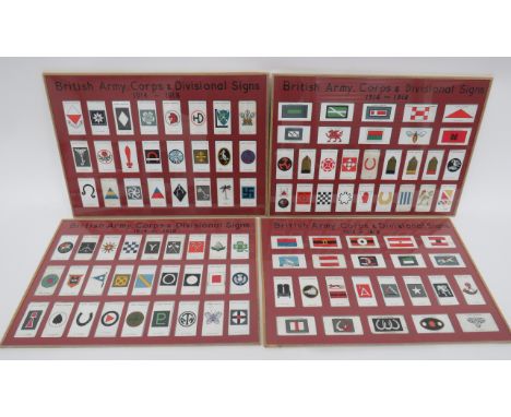 Good Set of Army Corps &amp; Divisional Signs 1914-18 Cigarette Cardscoloured cards by John Player &amp; Sons, showing the Co