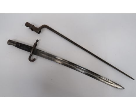 Scarce Austrian M1867 Wernal Shortened Bayonet18 1/2 inch, single edged, officially shortened Yataghan blade with long fuller