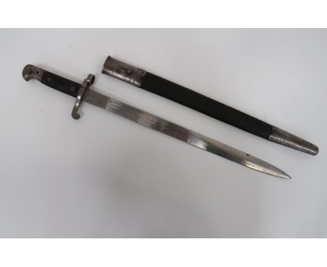 British 1887 Pattern MKIII Sword Bayonetsingle edged plain blade.  Maker's stamp to the forte 'Wilkinson Sword Company London