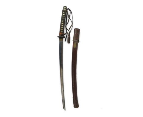 WW2 Period Surrender Presentation Shin Gunto Sword26 inch, single edged blade with faint hammon. Brass habaki. Brass military