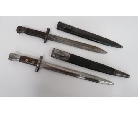 M1888 MKI 2nd Type Lee Metford Bayonetdouble edged plain blade.  The forte with various Ordnance stamps and date 6/95.  Steel