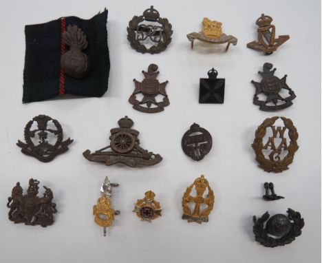 Small Selection of Officer Badgesincluding bronzed WAAC by Parker (lugs old replacement) ... KC bronzed Indian Army (blades) 