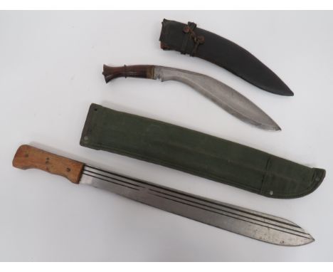 1945 Dated 44 Pattern Bush Machete18 inch, single edged blade.  Three narrow fullers.  'Sheffield England' trade stamp.  Wood