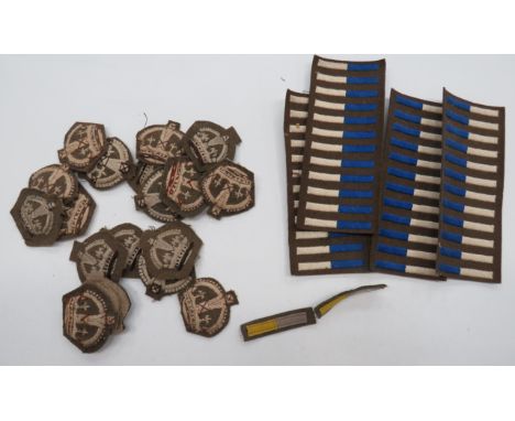 Selection of Arm of Service Bars and Warrant Officer Crownsconsisting 36 x blue and white Royal Signals Arm of Service ... 4 