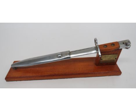 Presentation No 5 MK1 Jungle Carbine/Sterling Bayonet7 3/4 inch, chrome plated, single edged, clipped point blade with narrow