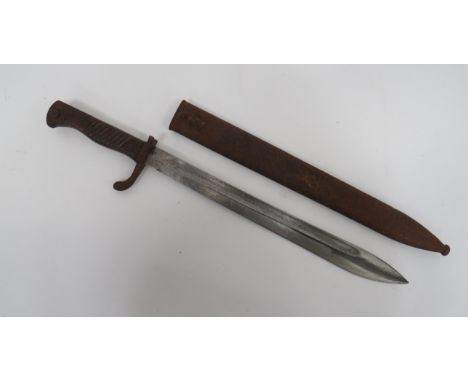 Imperial German M1898 Early Pattern Butcher Bayonet14 1/2 inch, single edged blade widening towards the point.  Large fuller.