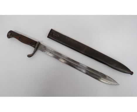 Imperial German Seitengewehr M1898/05 Bayonet14 1/2 inch, single edged blade widening towards the point.  Large fuller.  Fort