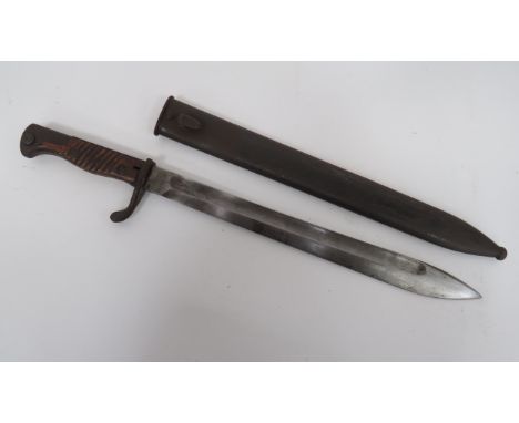 Imperial German M1898 Butcher Bayonet14 1/2 inch, single edged blade widening towards the point.  Large fuller. Forte stamped