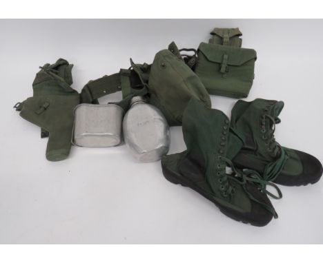 Good 1944 Pattern Officer's Webbing Setconsisting dark green revolver holster dated 1945 ... Ammunition pouch, post war ... B