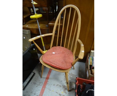 A hoop back Ercol kitchen chair Condition Report: please request via email. Condition reports not stated with descriptions in