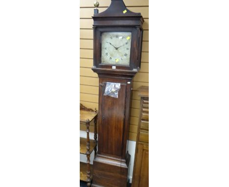 An early nineteenth century oak encased longcase clock inscription for William Hesman of Reigate to the painted dial, bearing