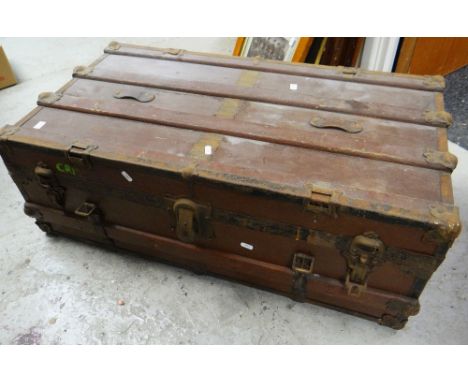 A vintage cabin trunk Condition Report: please request via email. Condition reports not stated with descriptions in this auct
