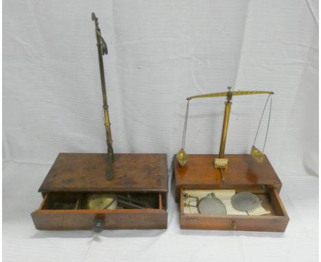 Two antique balance scales one by Degrave, Short and Fanner (incomplete), the other by Becker and Sons, New York (2) 
