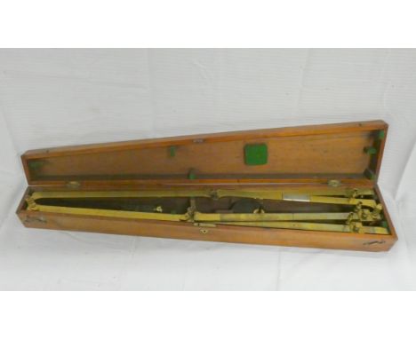 Brass pantograph by Chadburn &amp; Son, Liverpool, in mahogany case, c1880. 