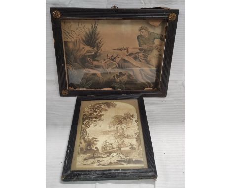 Pastoral landscape by Claude Lorrain, sepia mezzotint by Richard Earlom, published by Boydell, 1774, 23cm x 18cm and one othe