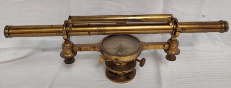 Early 19th century brass Surveyors` level by W &amp; S Jones, Holborn, London. 