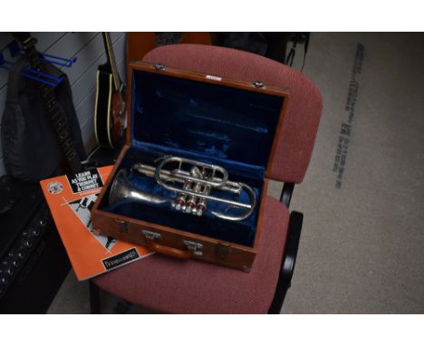 A Lark cornet in fitted case