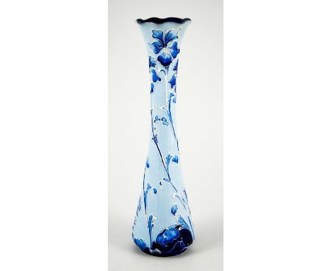 William Moorcroft for James MacIntyre, a Florian Ware Violets vase, circa 1899, waisted form with crimped rim, printed marks 