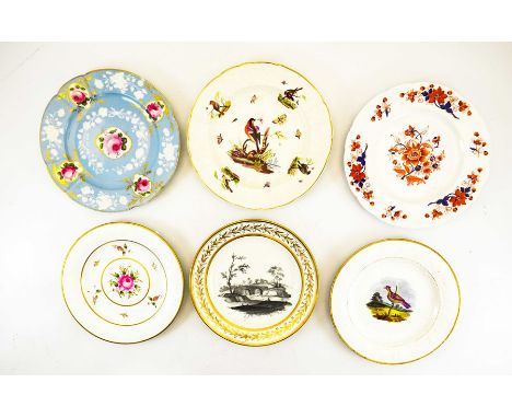 Plates including Worcester Chamberlains, Coalport etc. Early 19th century