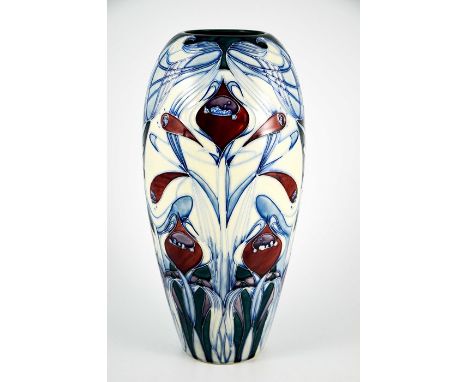 Emma Bossons for Moorcroft, a Spirit of Liberty limited edition vase, 2001, ovoid form, 81 of 200, impressed marks, 37cm high